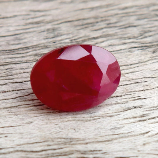Unheated And Untreated Natural Ruby Stone Faceted Oval Cut